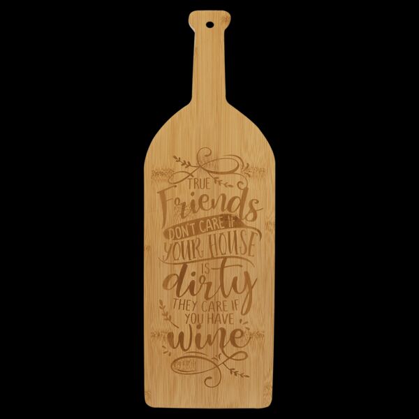 Bamboo Wine Bottle Cutting Board Thumbnail