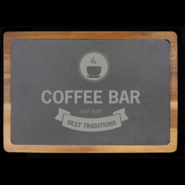 13" x 9" Acacia Wood/Slate Cutting Thumbnail