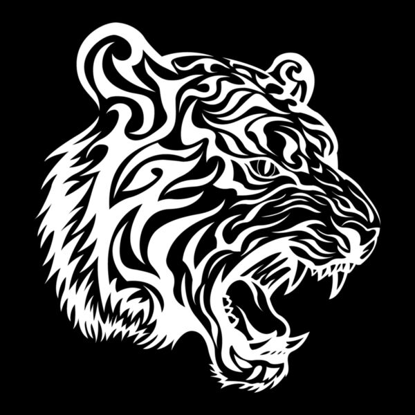 Tiger Face  white  Thumbnail