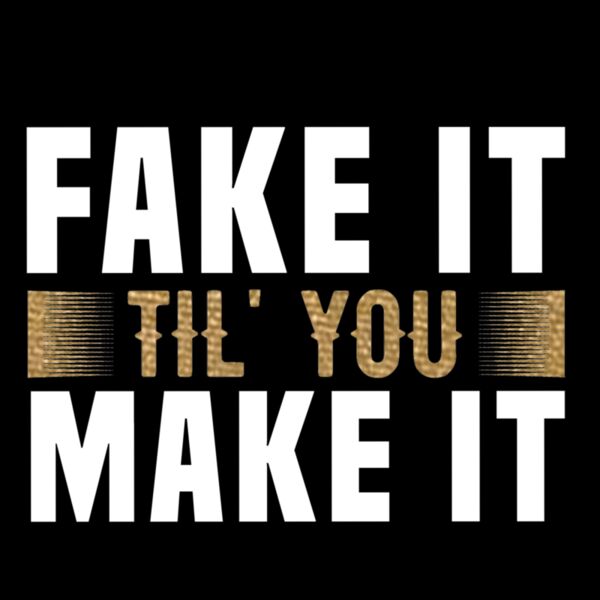 FakeItTilYouMakeItMetallicGold White11x11 Thumbnail